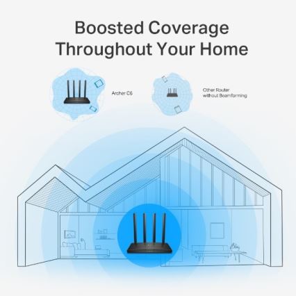 TP-Link - Brezžični gigabitni MU-MIMO usmerjevalnik Archer C6 V3.2 Wi-Fi