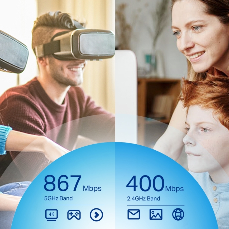 TP-Link - Brezžični USB omrežni adapter z antenami z visokim dobičkom