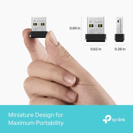 TP-Link - Brezžični Wi‑Fi 6 USB nano adapter Archer TX1U Nano