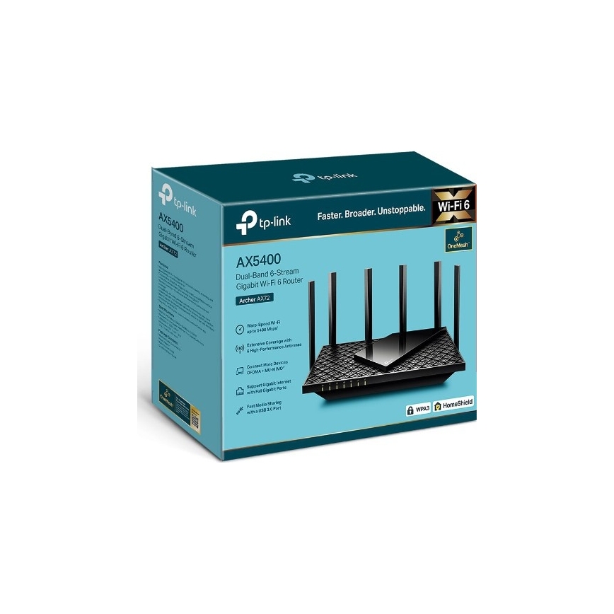 TP-Link - Dvopasovni gigabitni Wi-Fi 6 usmerjevalnik Archer AX72