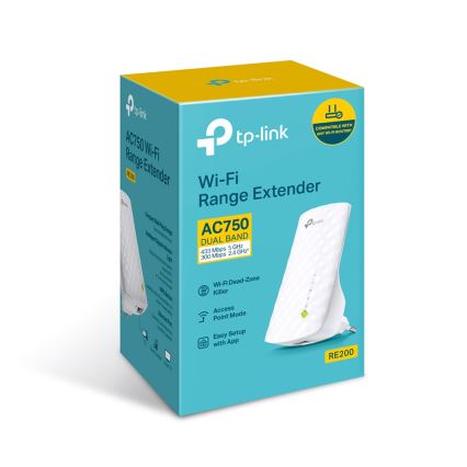 TP-Link - Dvopasovni Wi-Fi 5 razširjevalec RE200