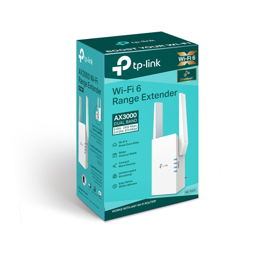 TP-Link - Dvopasovni Wi-Fi 6 razširjevalec RE705X