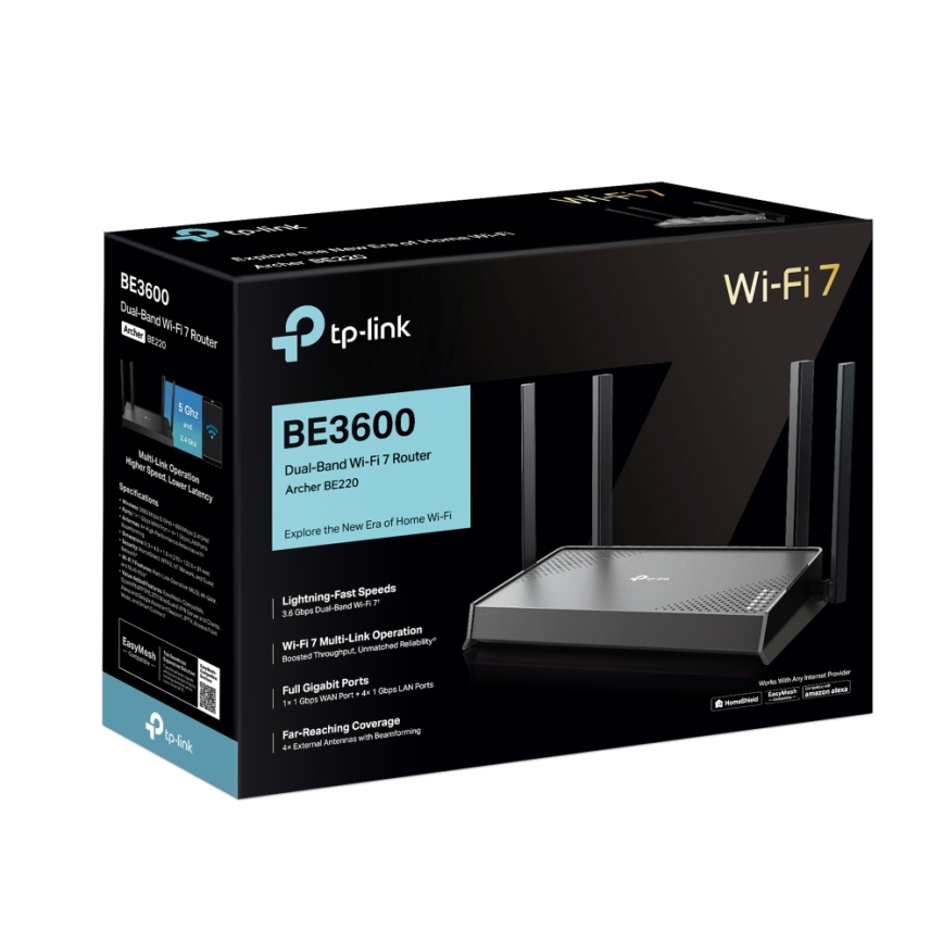 TP-Link - Dvopasovni Wi-Fi 7 usmerjevalnik Archer BE220