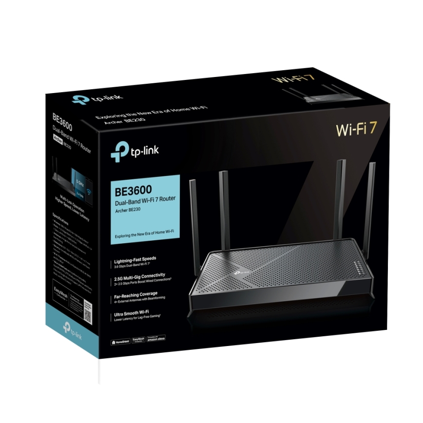 TP-Link - dvopasovni Wi-Fi 7 usmerjevalnik Archer BE230
