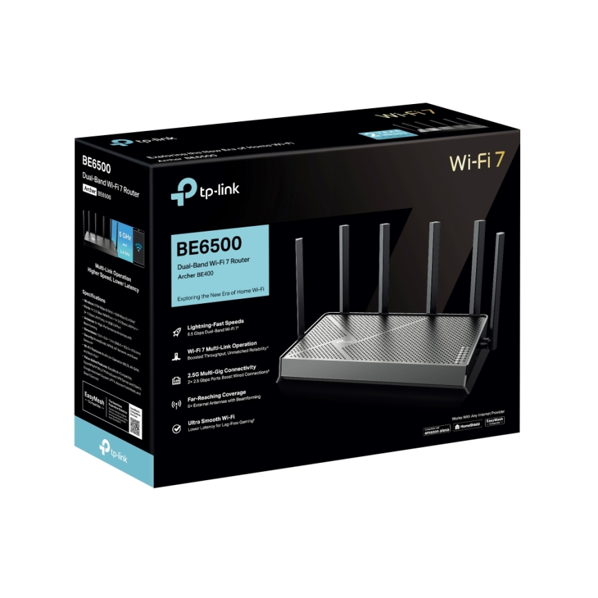 TP-Link - dvopasovni Wi-Fi 7 usmerjevalnik Archer BE400