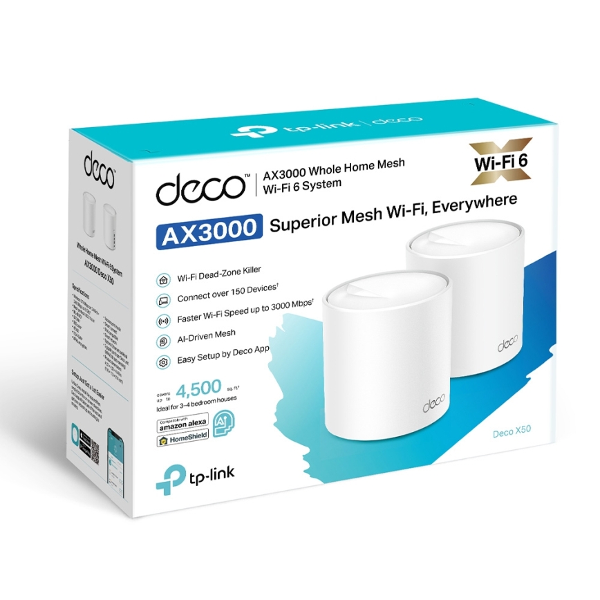 TP-Link - Komplet 2x Wi‑Fi 6 mesh sistem za celoten dom Deco X50