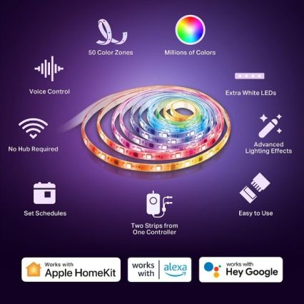 TP-Link - LED RGBW zatemljiv trak 5 m LED/24W/230V Wi-Fi