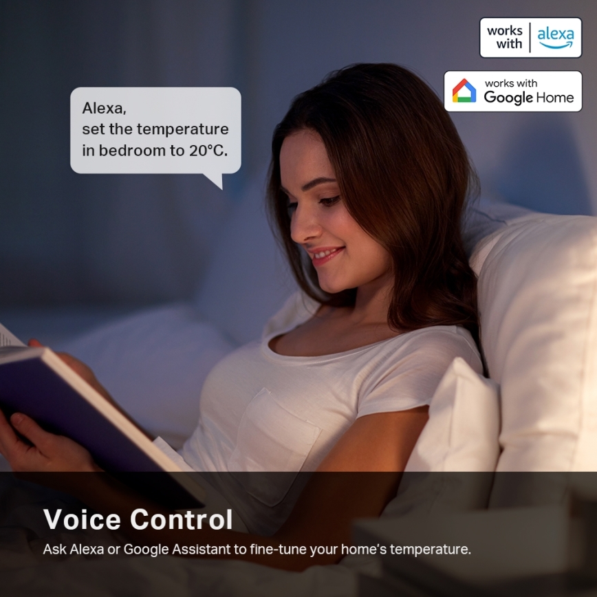 TP-Link - Pametna termostatska glava z LCD zaslonom 2xAA Tuya