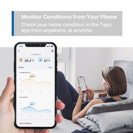 TP-Link - Pametni merilec temperature in vlažnosti (2× AAA, Wi-Fi)