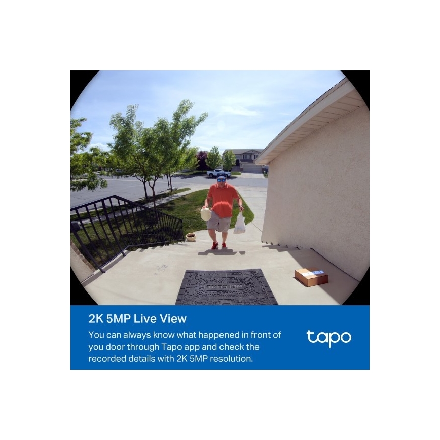 TP-Link - Pametni video zvonec 2K 10000 mAh IP66 Wi-Fi Tuya