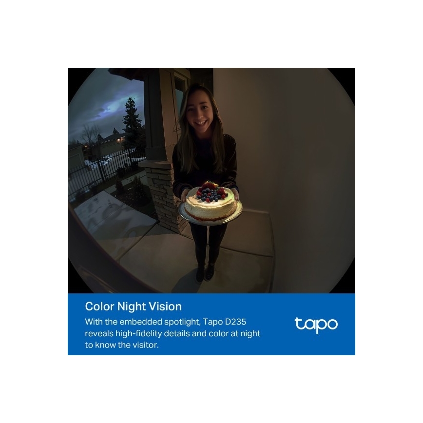 TP-Link - Pametni video zvonec 2K 10000 mAh IP66 Wi-Fi Tuya