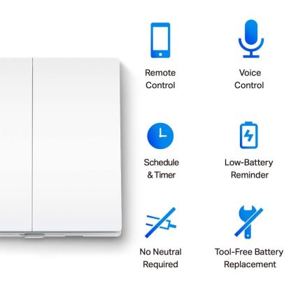 TP-Link - Pametno dvojno stikalo za luči 2xAAA Wi-Fi