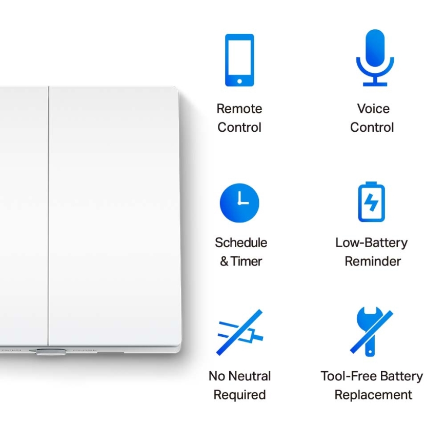 TP-Link - Pametno dvojno stikalo za luči 2xAAA Wi-Fi