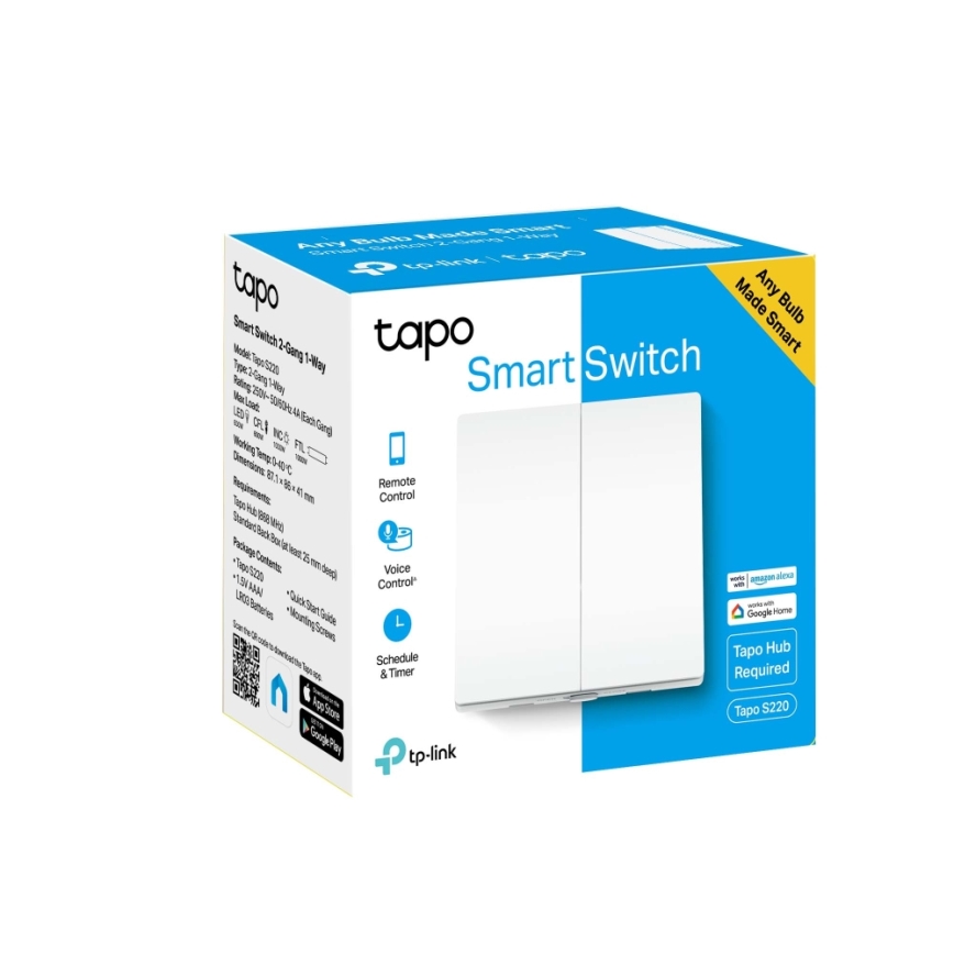 TP-Link - Pametno dvojno stikalo za luči 2xAAA Wi-Fi