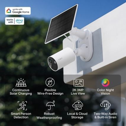 TP-Link - Zunanja solarna kamera s senzorjem IP65 Wi-Fi