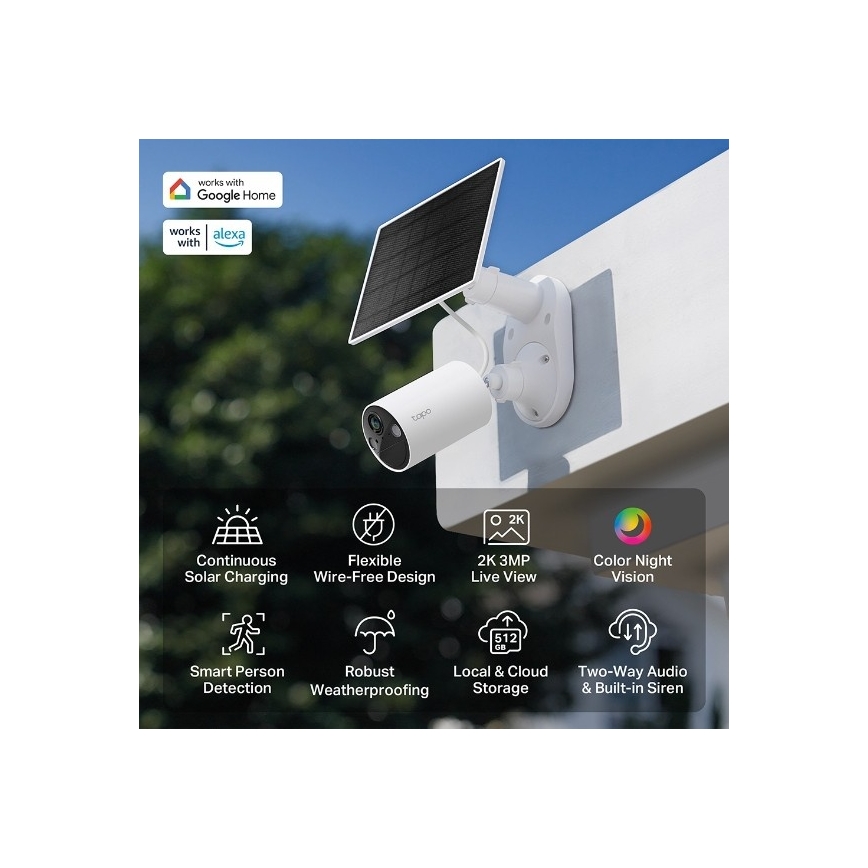 TP-Link - Zunanja solarna kamera s senzorjem IP65 Wi-Fi