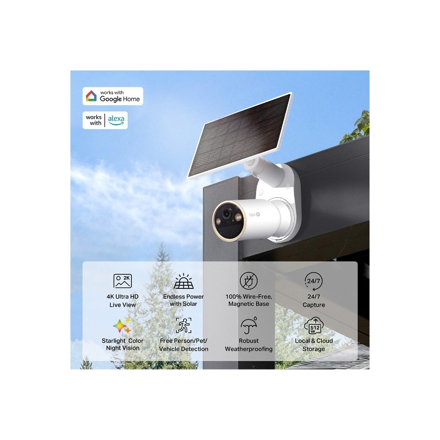 TP-Link - Zunanja solarna kamera s senzorjem IP66 Wi‑Fi