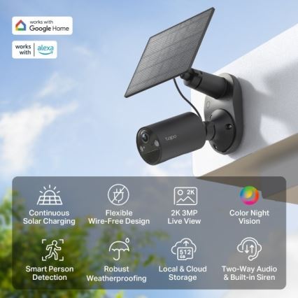 TP-Link - Zunanja sončna kamera s senzorjem IP65 Wi-Fi