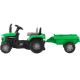 Traktor na pedala s prikolico črna/zelena