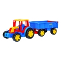 Traktor s prikolico, 102 cm, rdeč/moder/rumen