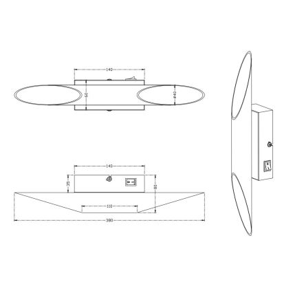 Trio - LED Stenska svetilka BOLERO 2xLED/3,1W/230V CRI 90 baker