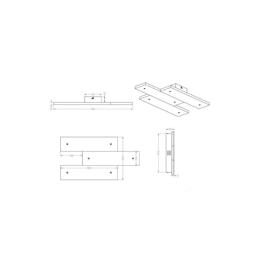 Trio - LED Stropna svetilka DENVER 3xLED/10W/230