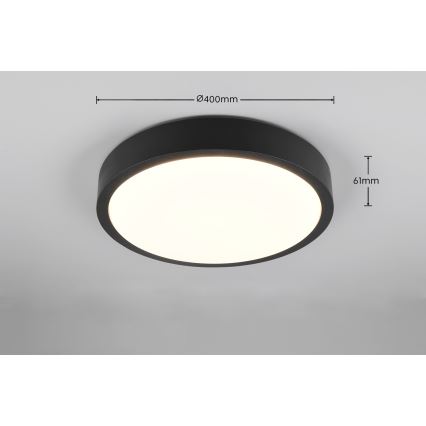 Trio - LED stropna svetilka ISEO z možnostjo zatemnitve LED/24W/230V 3000K premer 40 cm črna