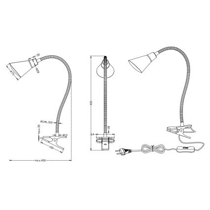 Trio - LED Svetilka z zaponko PRETO LED/4,1W/230V