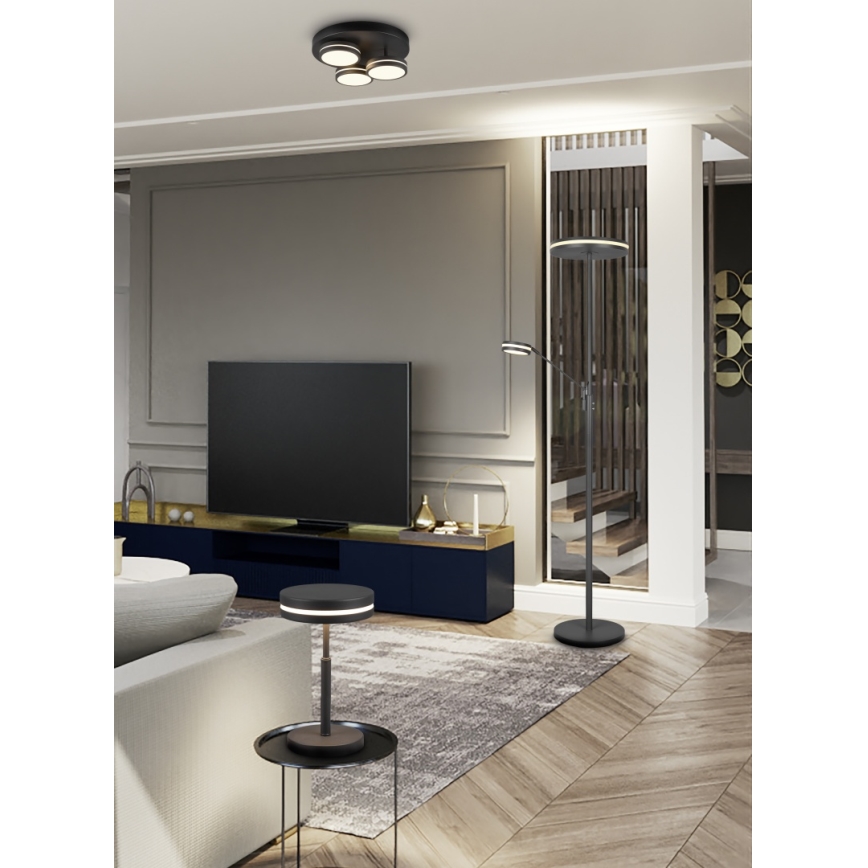 Trio - LED zatemnljivo stropno svetilo FRANKLIN 3xLED/8,5W/230V 3000K premer 35 cm črna