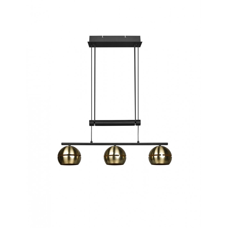 Trio - Lestenec na vrvici FLETCHER 3xE14/40W/230V medenina