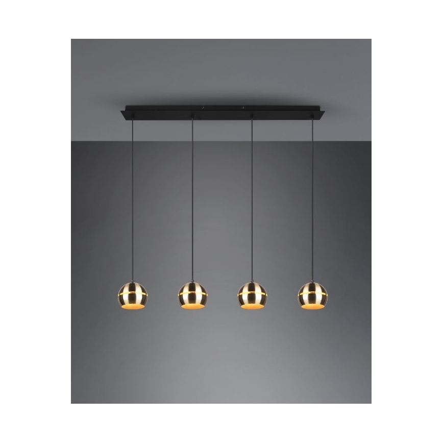 Trio - Lestenec na vrvici FLETCHER 4xE14/40W/230V medenina