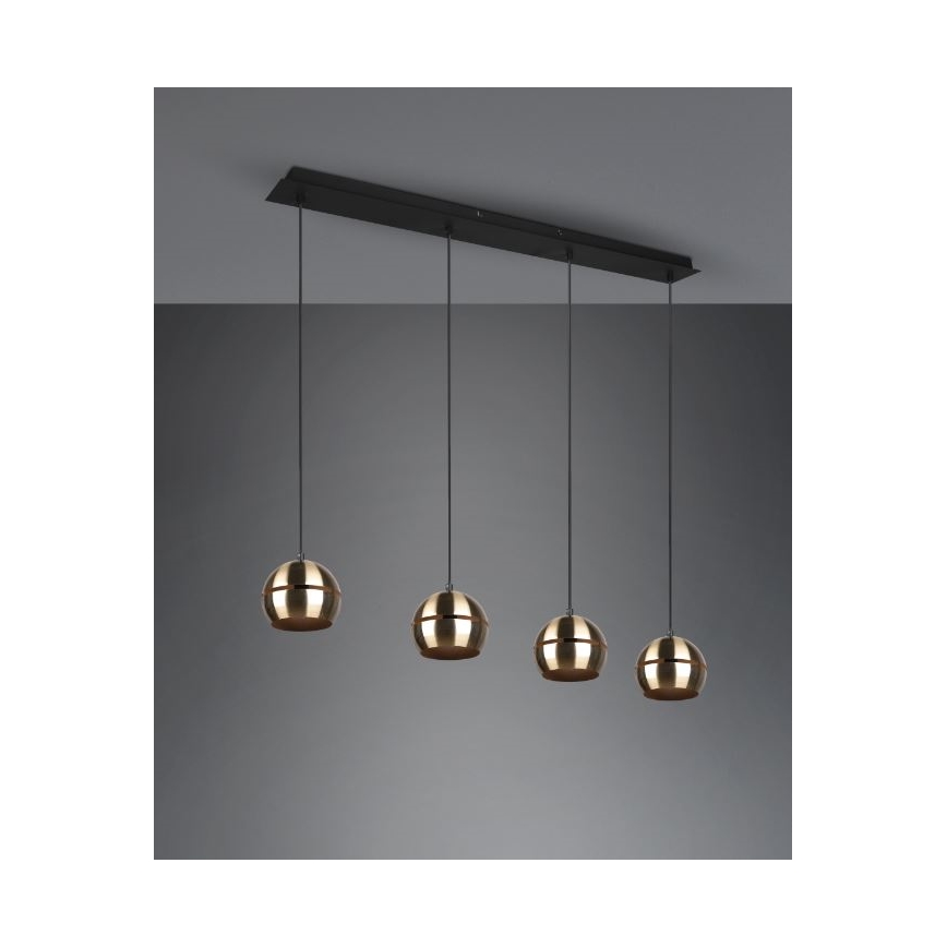Trio - Lestenec na vrvici FLETCHER 4xE14/40W/230V medenina