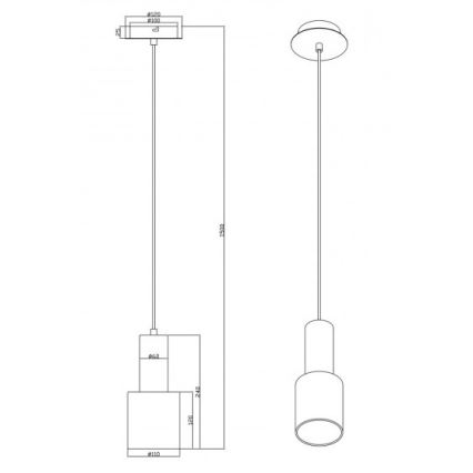 Trio - Lestenec na vrvici WAILER 1xGU10/5W/230V bež