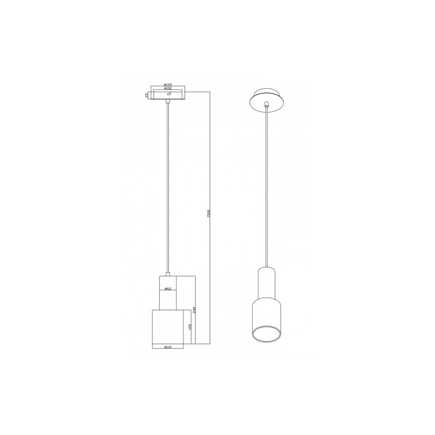 Trio - Lestenec na vrvici WAILER 1xGU10/5W/230V siva