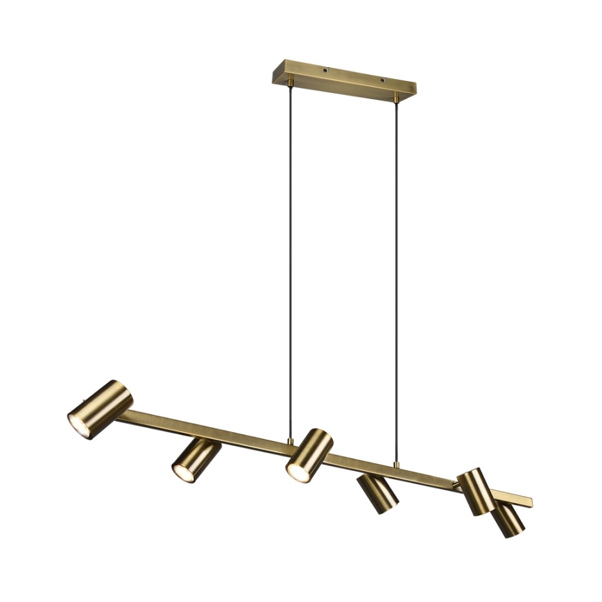 Trio - Viseči lestenec MARLEY na kablu 6xGU10/35W/230V medenina