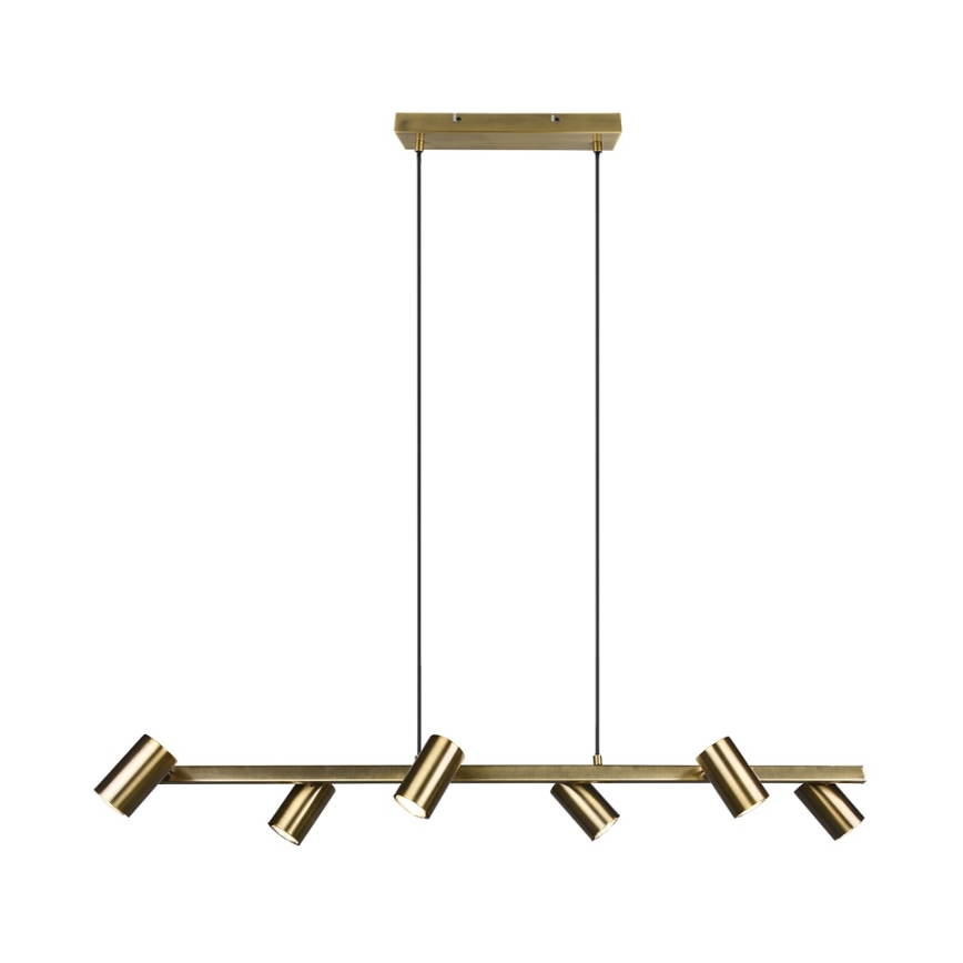 Trio - Viseči lestenec MARLEY na kablu 6xGU10/35W/230V medenina