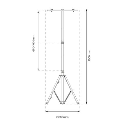 Tripod za LED reflektorje 1,6m