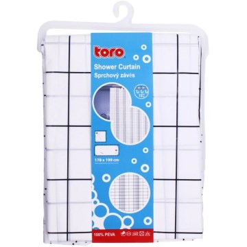 Tuš zavesa TORO EASY 178x199 cm bela/črna
