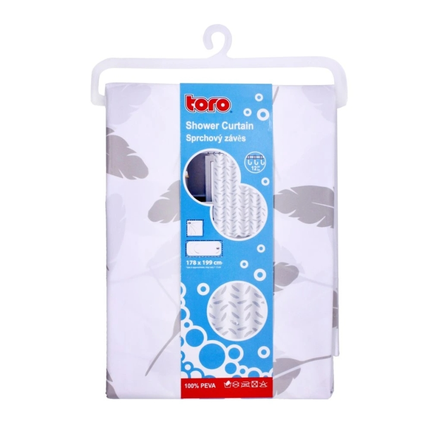 Tuš zavesa TORO PREMIUM 178x199 cm listi
