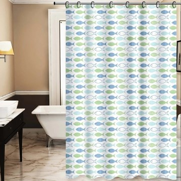 Tuš zavesa TORO PREMIUM 178x199 cm modra/zelena