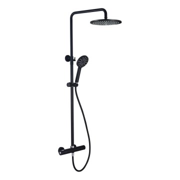 Tušni set z termostatsko baterijo DRAGOR, mat črna