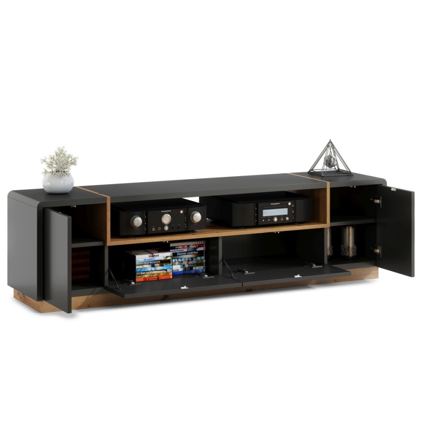TV miza FRED antracit/hrast artisan