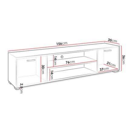 TV miza GIMREN 36x156 cm bela