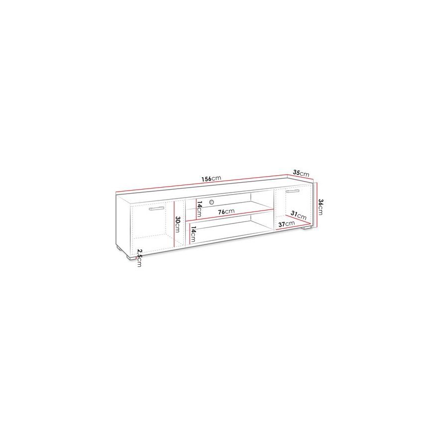 TV miza GIMREN 36x156 cm bela