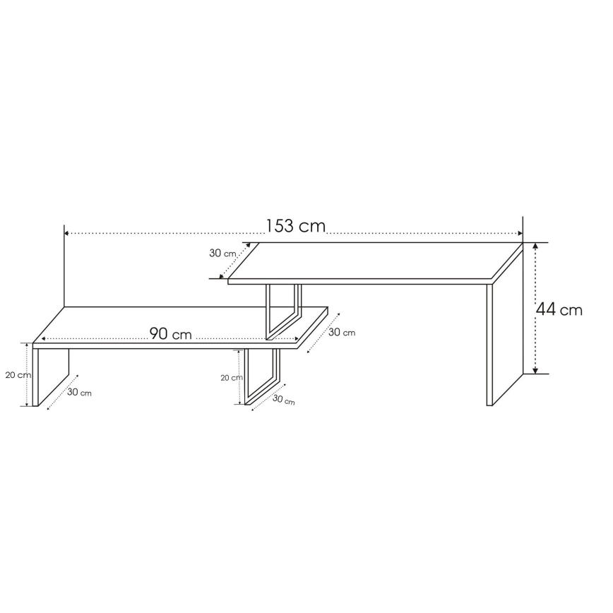TV miza OVIT 44x153 cm rjava/črna