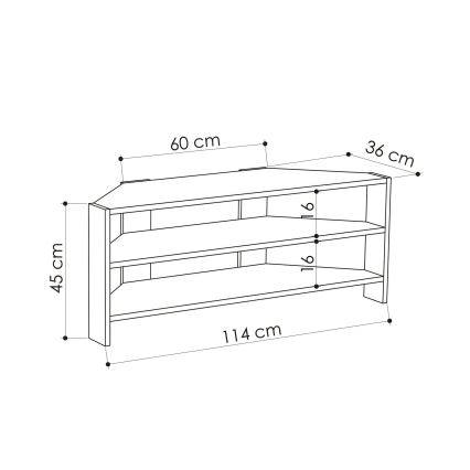 TV miza THALES 45x114 cm hrast