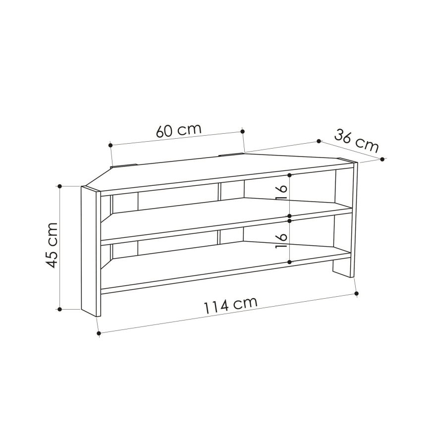 TV miza THALES 45x114 cm hrast