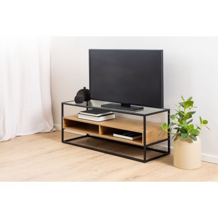 TV miza ZEIN hrast/črna
