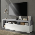 TV omarica LENOR bela/siva beton