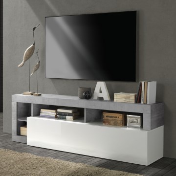 TV omarica LENOR bela/siva beton